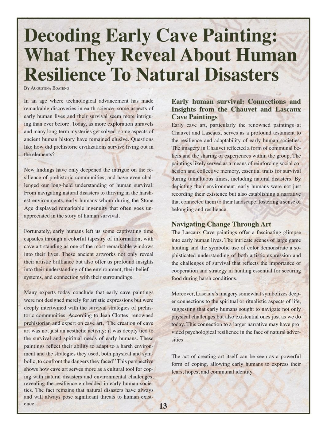 Decoding Early Cave Painting: What They Reveal About Human Resilience to Natural Disasters