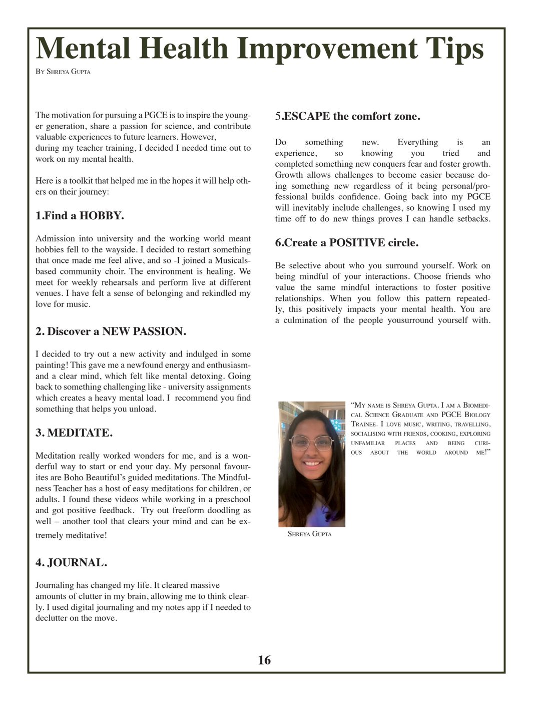 Mental Health Improvement Tips