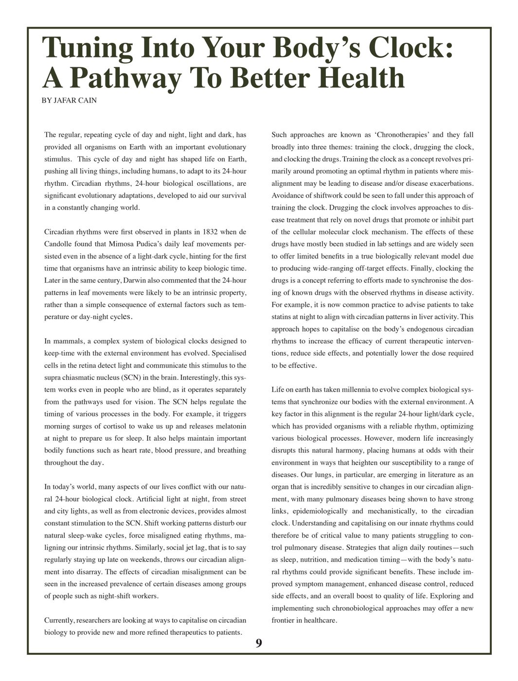 Tuning Into Your Body’s Clock: A Pathway to Better Health